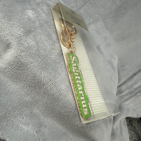 Sagittarius Zodiac Sign Keychain By Modern Expressions Green Gold Colors - Picture 11 of 16